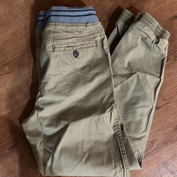 Stretch Pull-On Jogger Fit Khaki Pants with Soft Tie Waistband & Back Pockets - Picture 7 of 7